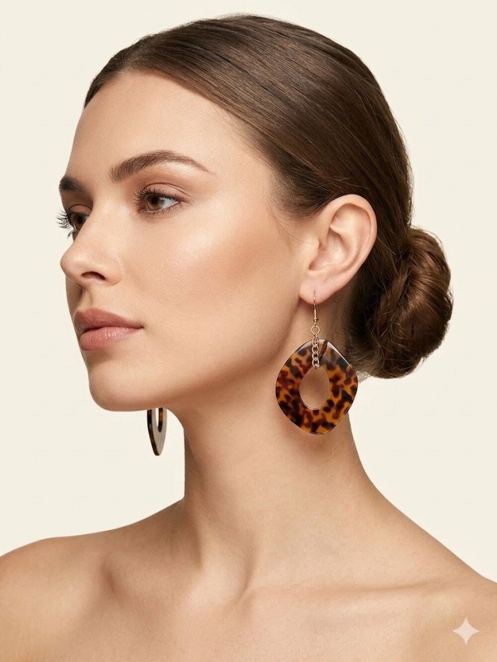 New York & Company Women's Womens Faux Tortoise Shell Earrings NWT
